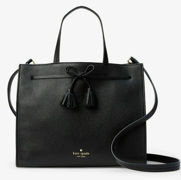 kate spade Handbags - NWT Kate Spade | Black Leather Hayes Small Satchel